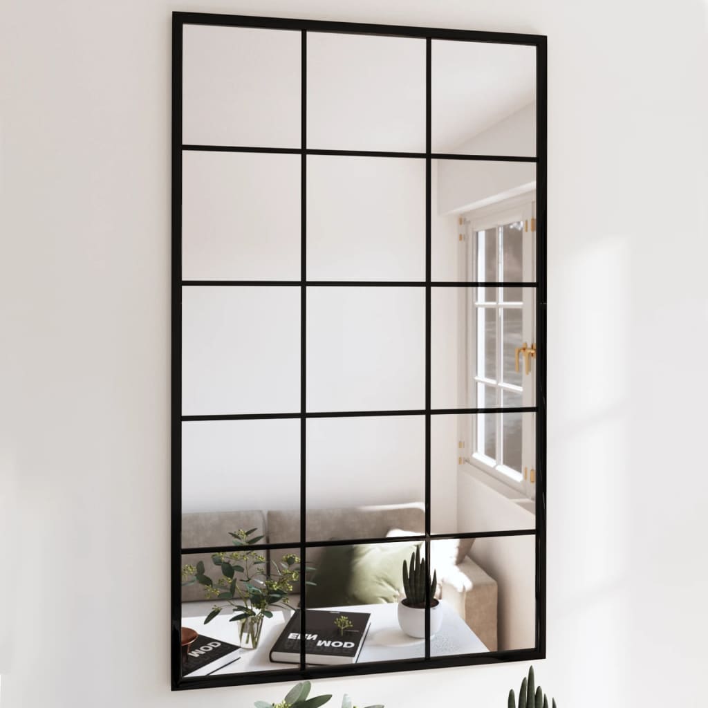 Wall mirrors 4 pcs black 100x60 cm metal