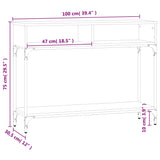 Sonoma grauer Konsolentisch 100 x 30,5 x 75 cm, Holzwerkstoff