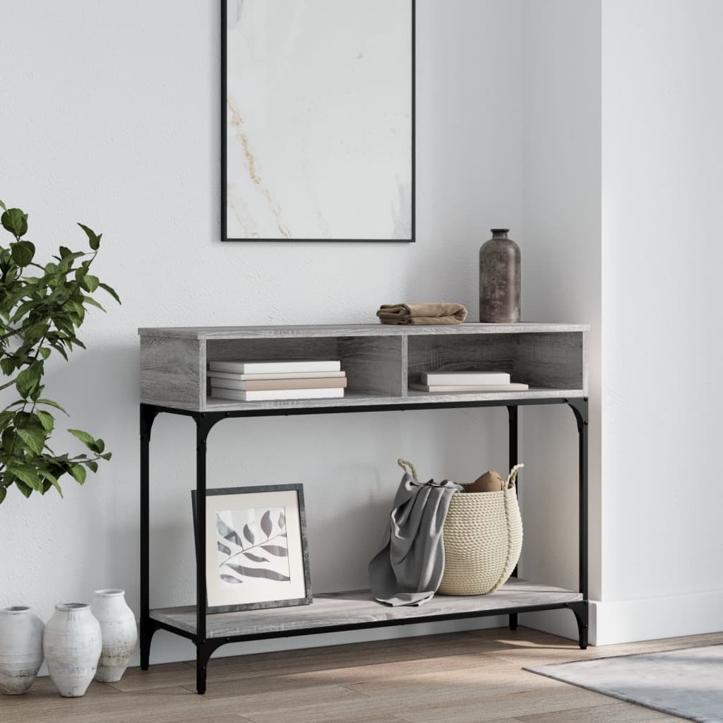 Console table sonoma gray 100x30.5x75 cm engineered wood