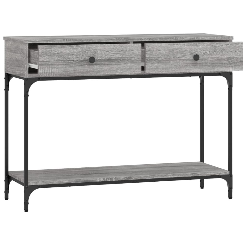 Table console sonoma gris 100x34,5x75 cm bois d'ingénierie