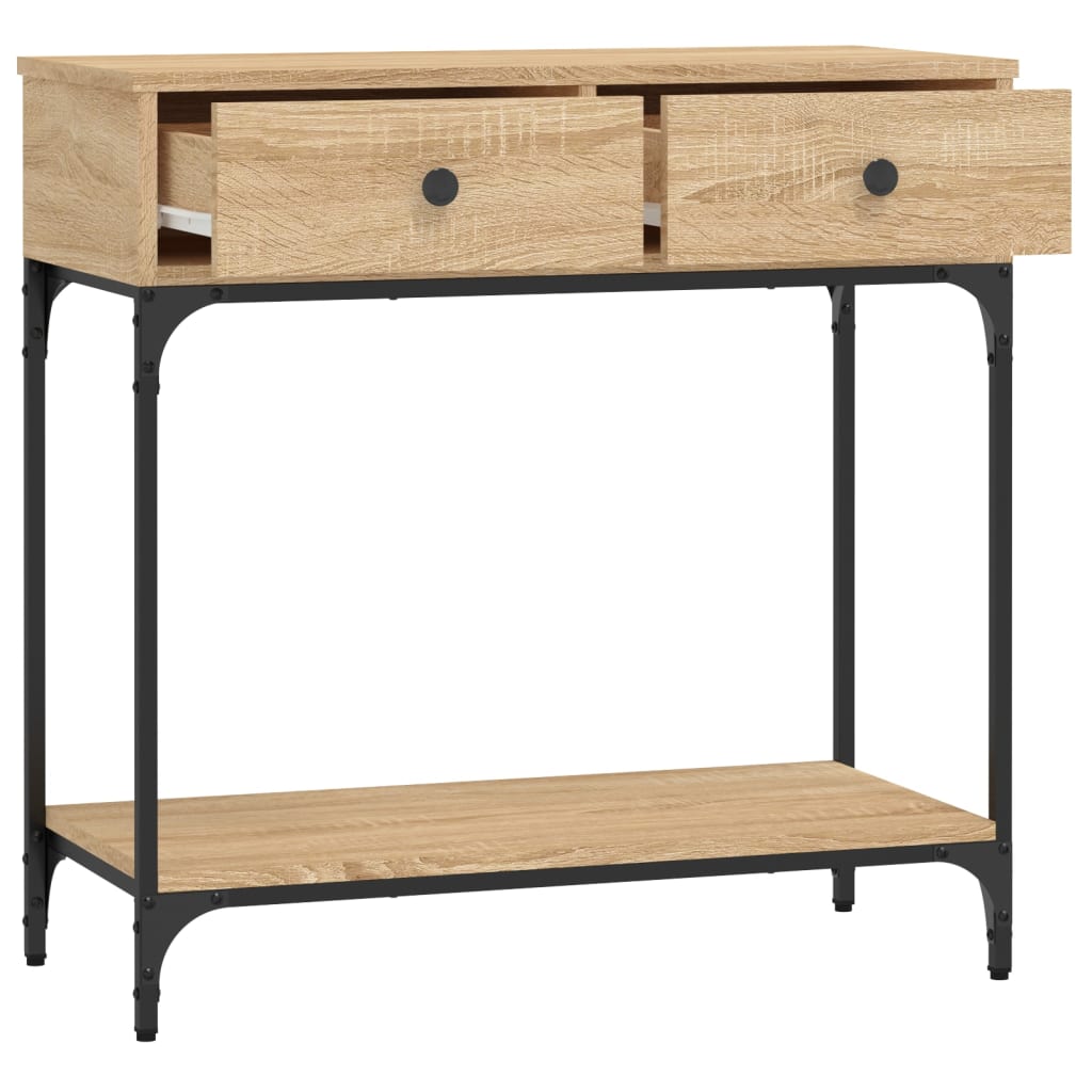 Table console chêne sonoma 75x34,5x75 cm bois d'ingénierie