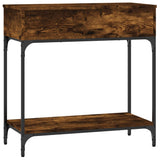 Console table smoked oak 75x34.5x75 cm engineered wood