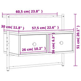 Meuble TV mural chêne sonoma 60,5x30x51 cm bois d'ingénierie