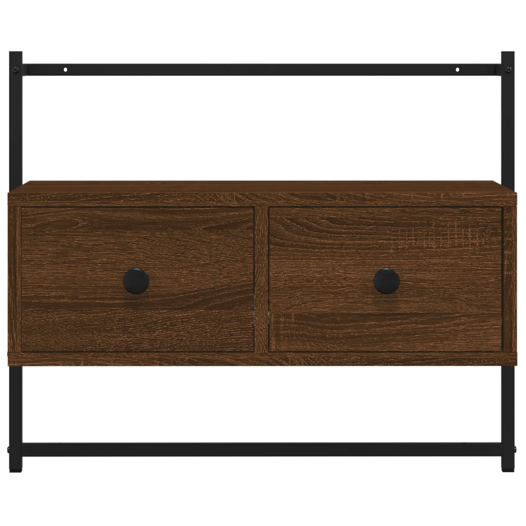 Meuble TV mural chêne marron 60,5x30x51 cm bois d'ingénierie