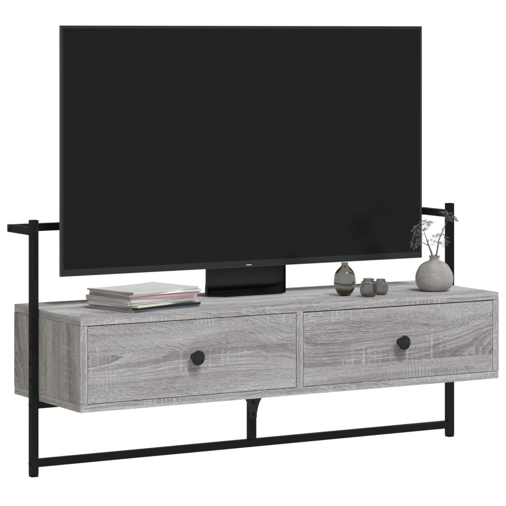 Meuble TV mural sonoma gris 100,5x30x51 cm bois d'ingénierie