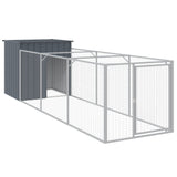 Niche pour chien avec cour anthracite 110x405x110 cm