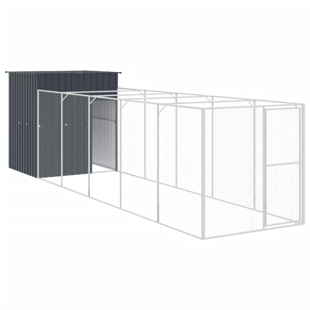 Niche pour chien avec cour anthracite 165x659x181 cm