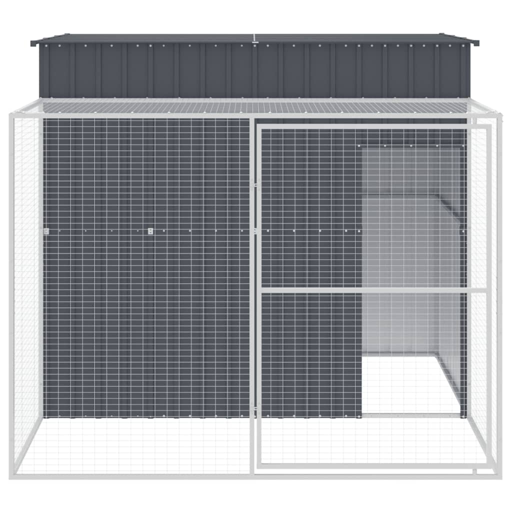 Hundehütte mit anthrazitfarbenem Innenhof 214x253x181 cm