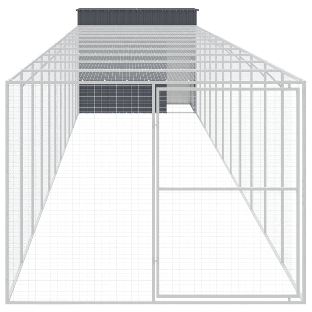 Hundehütte mit anthrazitfarbenem Innenhof 214x1273x181 cm