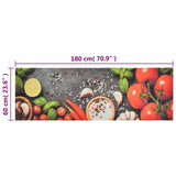 Tapis de cuisine lavable impression légumes 60x180 cm velours