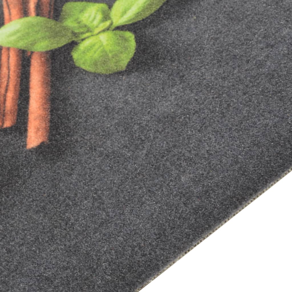 Washable kitchen mat with spice print 60x180 cm velvet