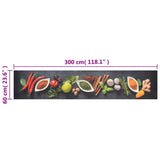 Tapis de cuisine lavable impression d'épices 60x300 cm velours