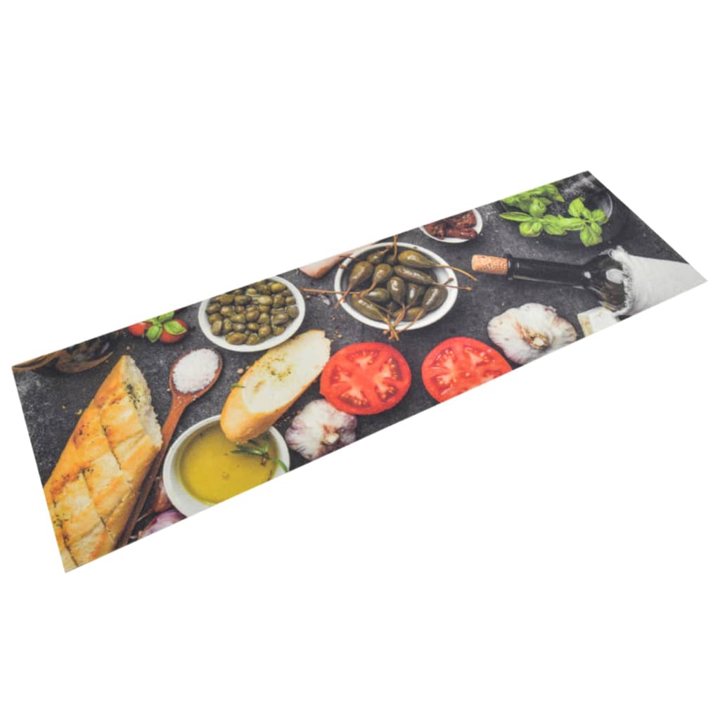 Tapis de cuisine lavable impression vin dîner 45x150 cm velours