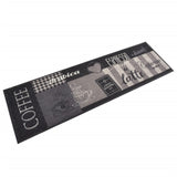 Tapis de cuisine lavable impression café noir 45x150 cm velours