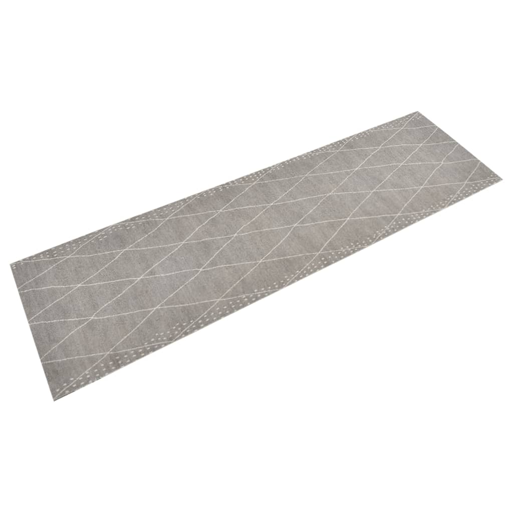 Tapis de cuisine lavable impression losange 45x150 cm velours