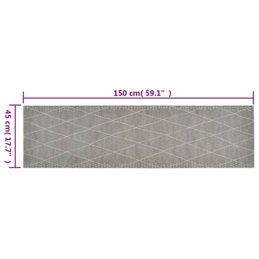 Tapis de cuisine lavable impression losange 45x150 cm velours