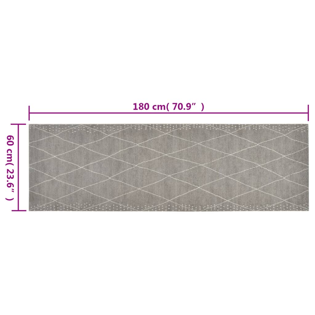 Tapis de cuisine lavable impression losange 60x180 cm velours