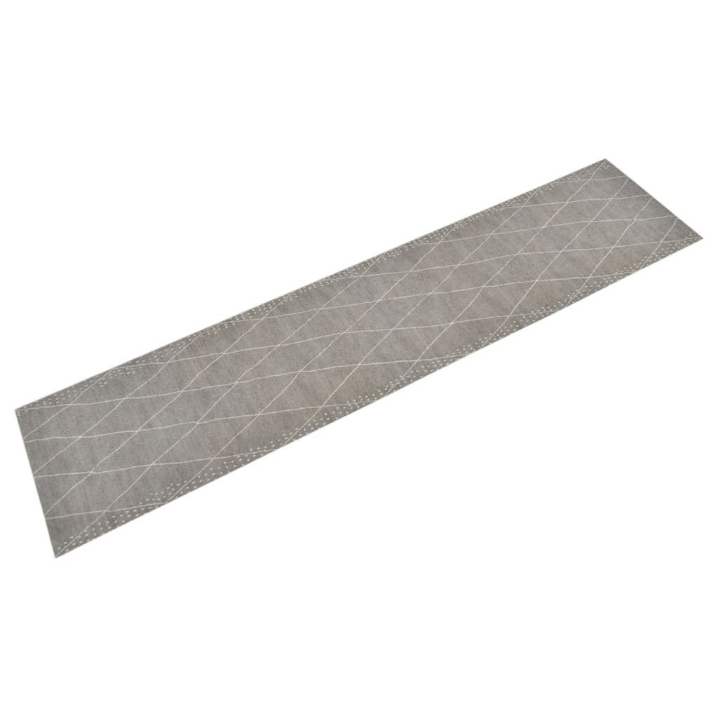 Tapis de cuisine lavable impression losange 60x300 cm velours