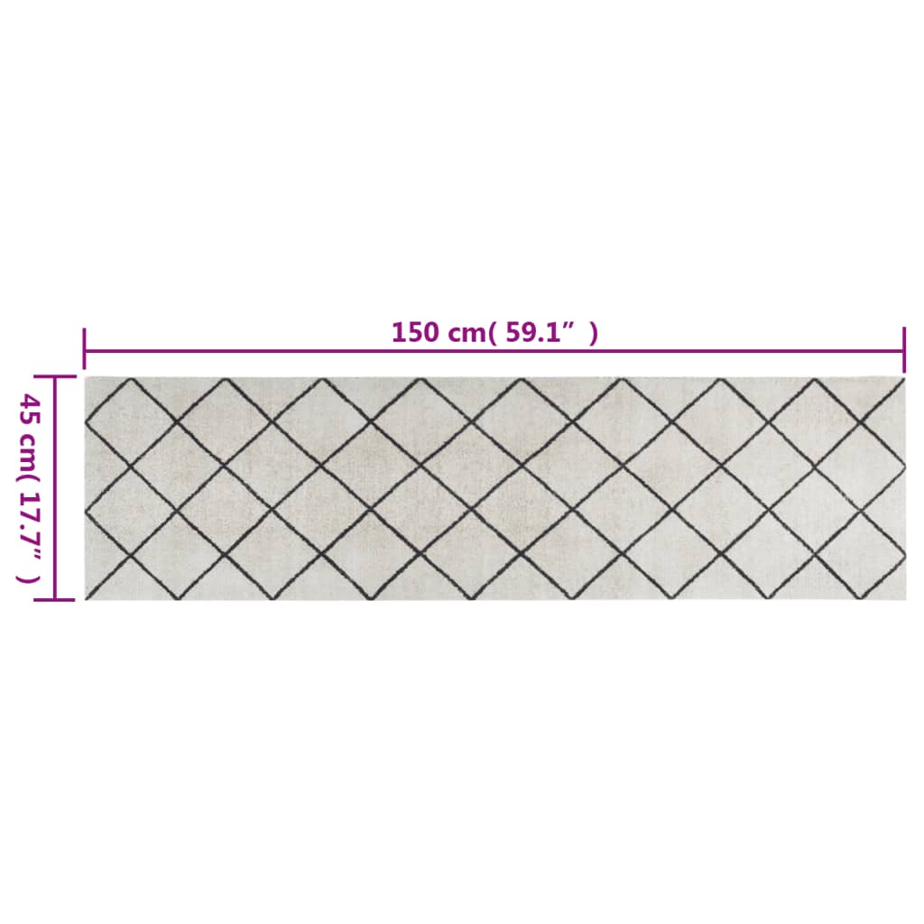 Tapis de cuisine lavable impression carrée 45x150 cm velours