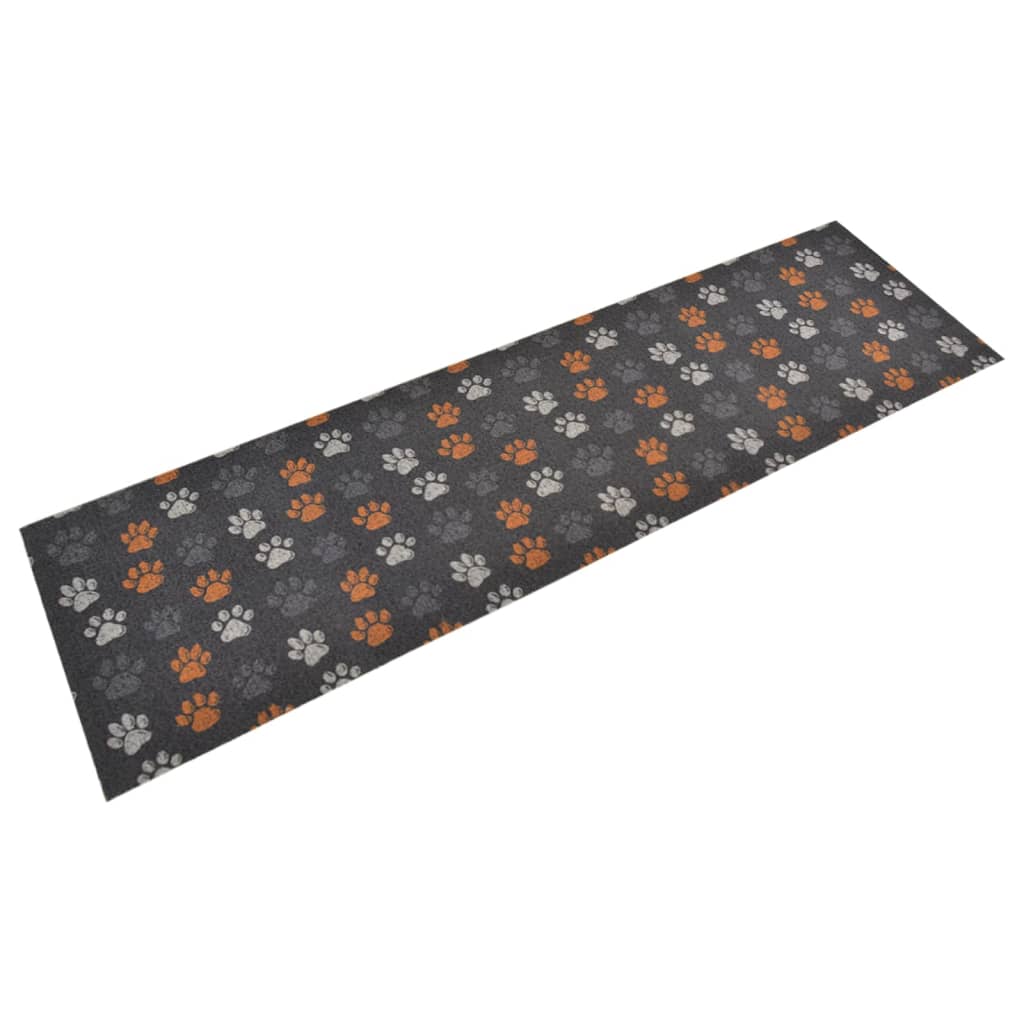 Tapis de cuisine lavable impression de pattes 45x150 cm velours