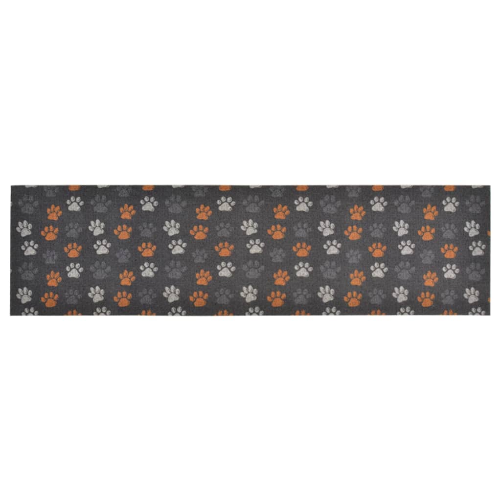 Tapis de cuisine lavable impression de pattes 45x150 cm velours