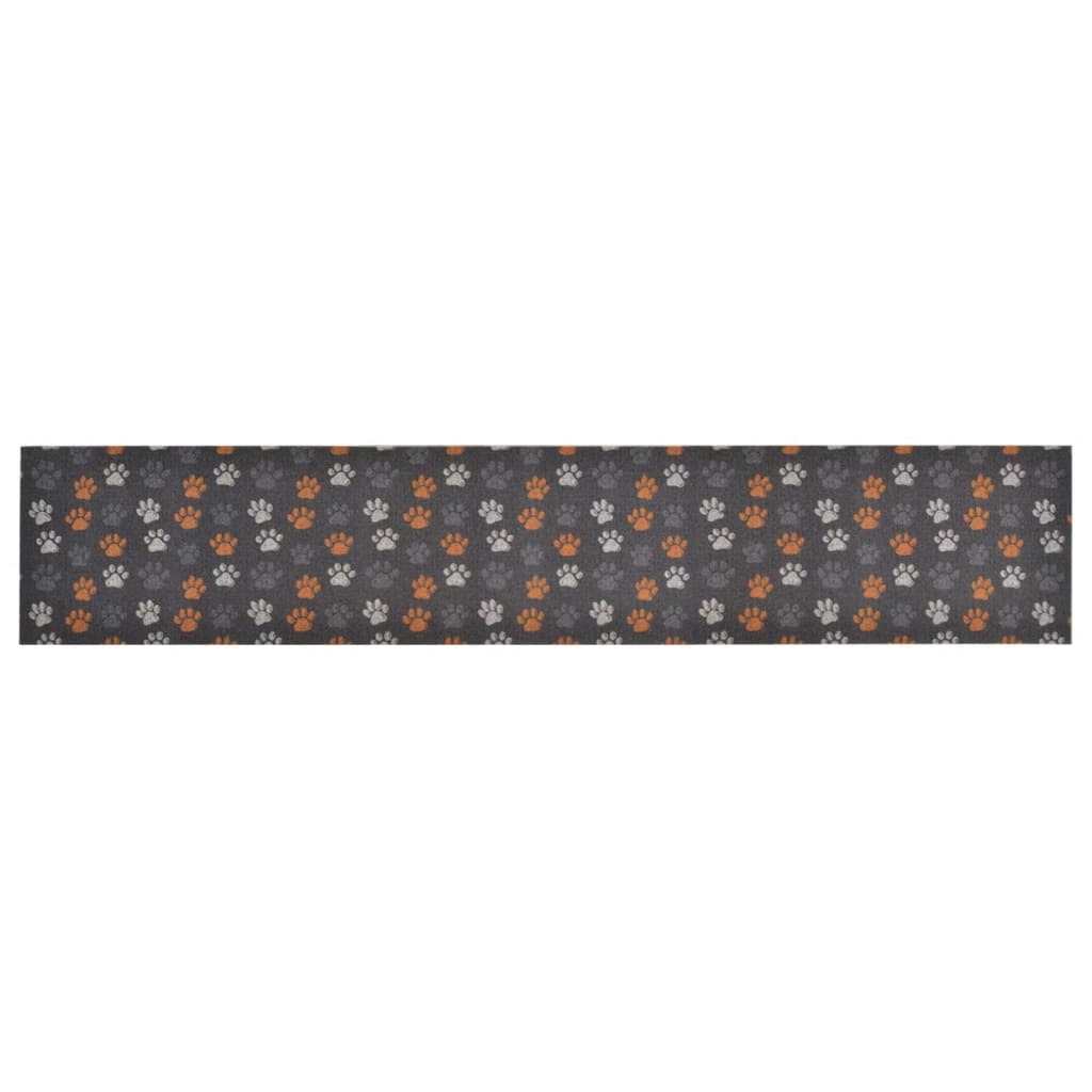 Tapis de cuisine lavable impression de pattes 60x300 cm velours