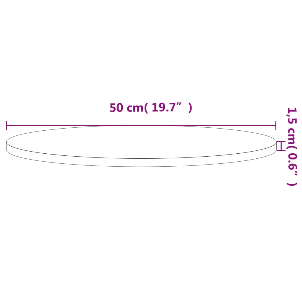 Table top Ø50x1.5 cm round solid beech wood