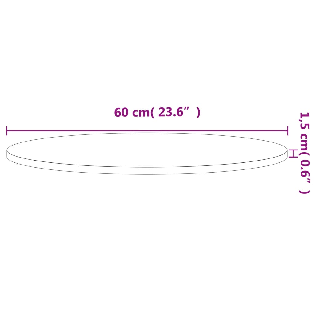 Table top Ø60x1.5 cm round solid beech wood