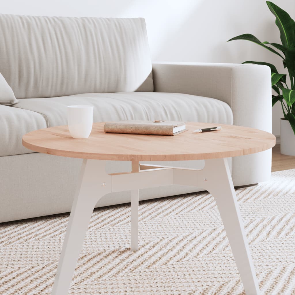 Table top Ø70x1.5 cm round solid beech wood