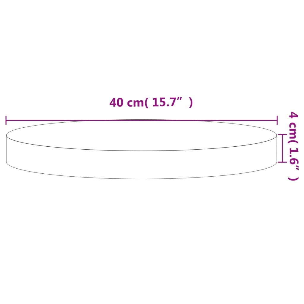 Table top Ø40x4 cm round solid beech wood