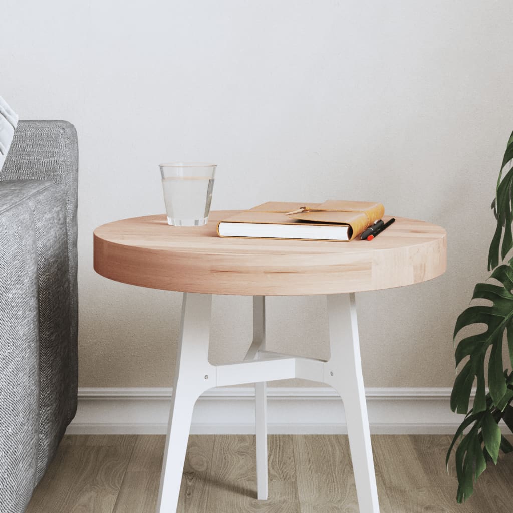 Table top Ø40x4 cm round solid beech wood