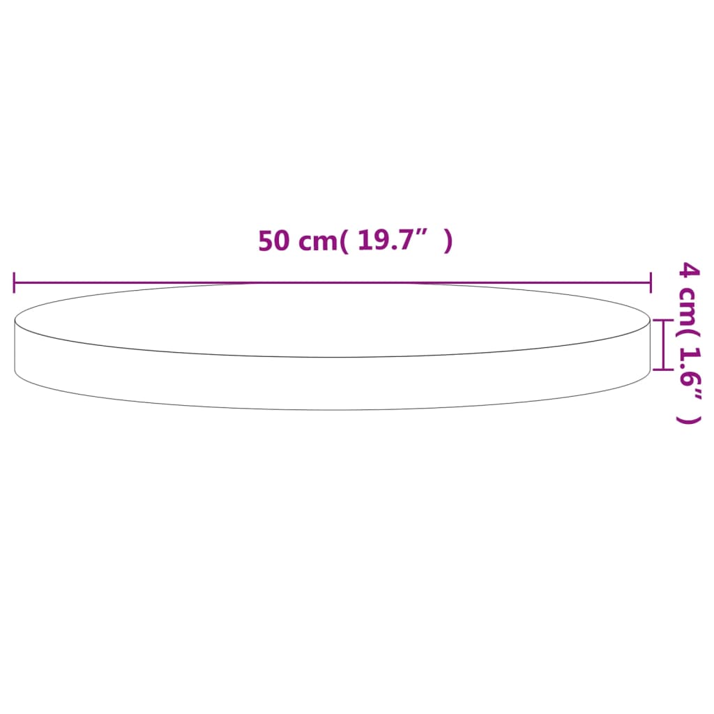 Table top Ø50x4 cm round solid beech wood