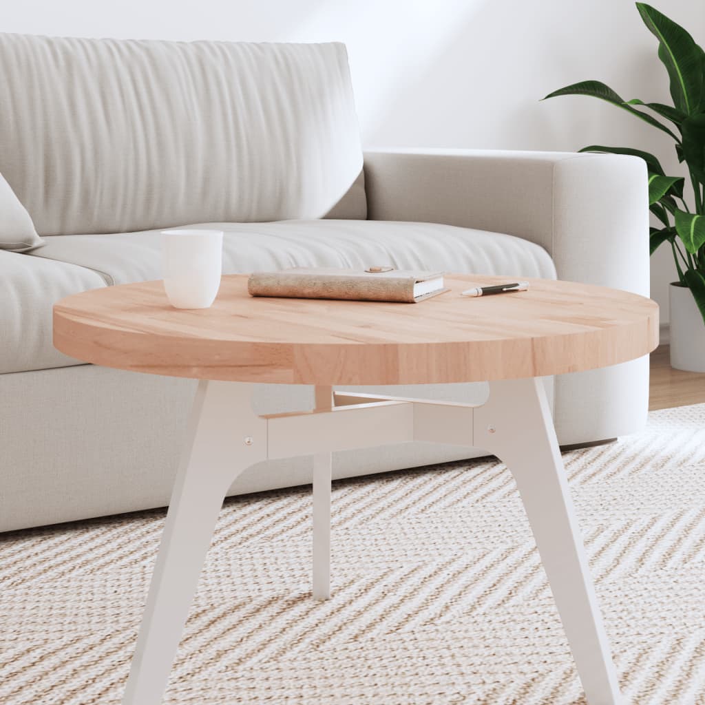 Dessus de table Ø70x4 cm rond bois massif de hêtre