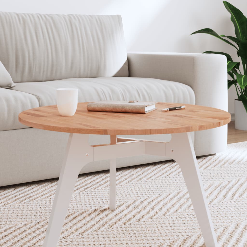 Table top Ø70x1.5 cm round solid beech wood