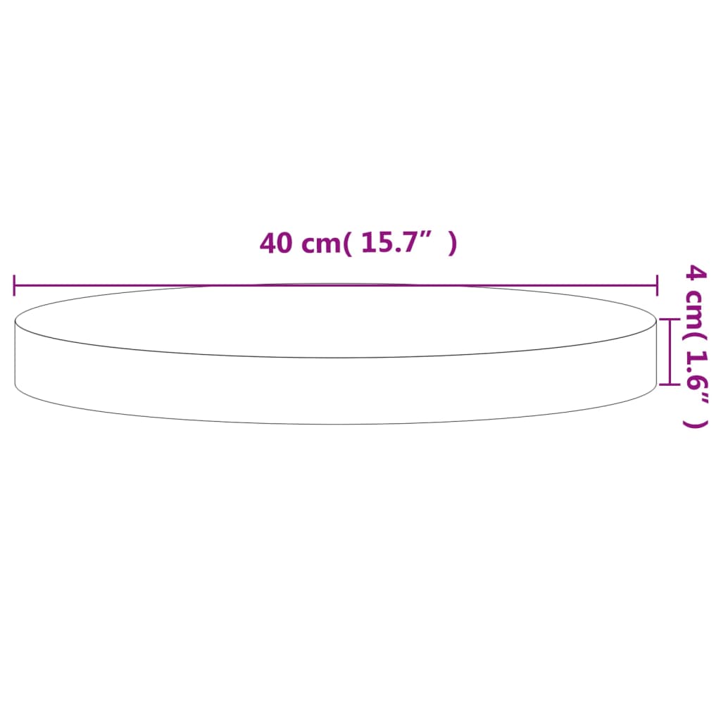 Table top Ø40x4 cm round solid beech wood