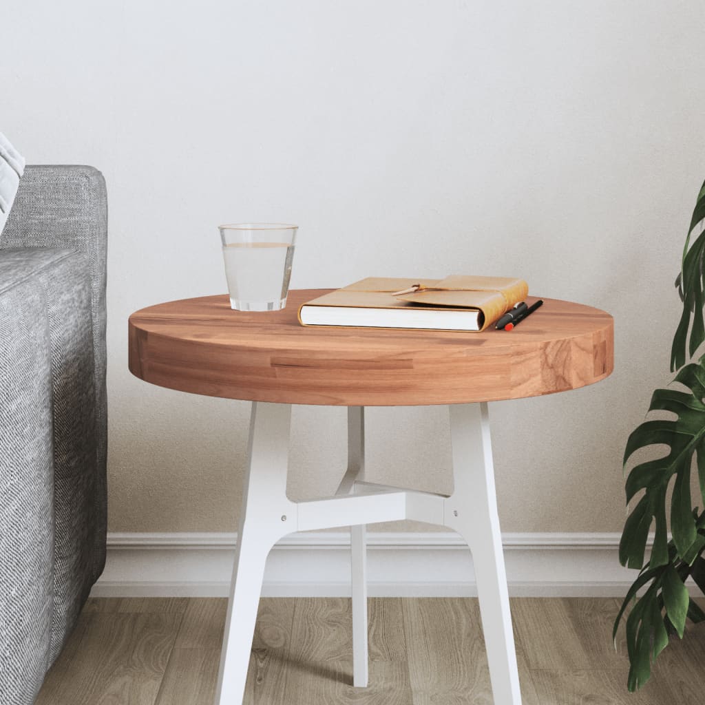 Table top Ø40x4 cm round solid beech wood