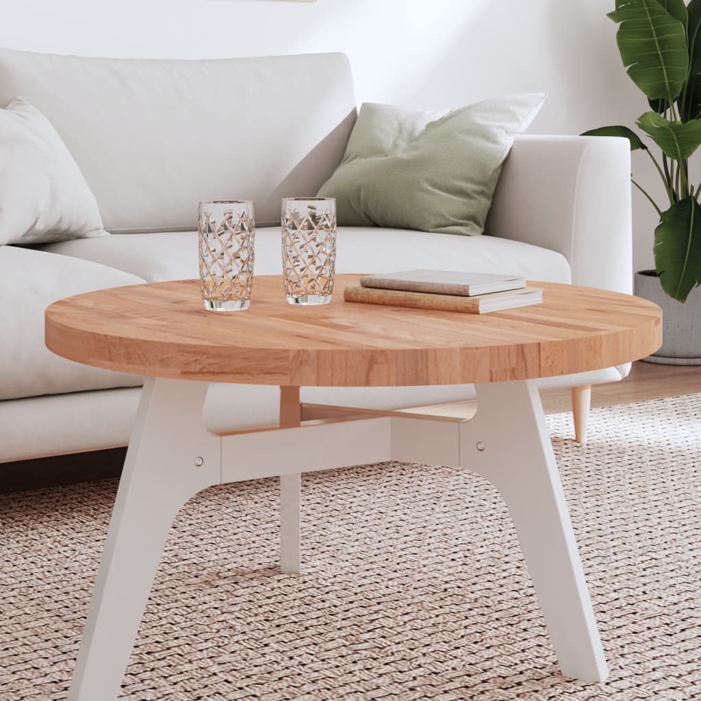 Dessus de table Ø80x4 cm rond bois massif de hêtre