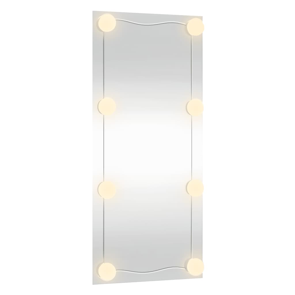 Wandspiegel mit LED-Leuchten 30x80 cm rechteckiges Glas