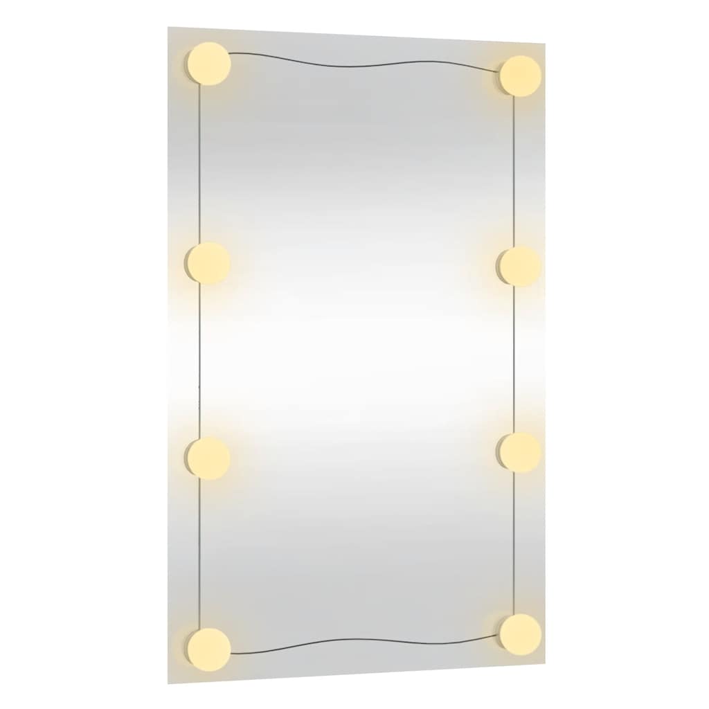 Wandspiegel mit LED-Leuchten 40x60 cm rechteckiges Glas