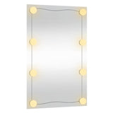 Wandspiegel mit LED-Leuchten 40x60 cm rechteckiges Glas