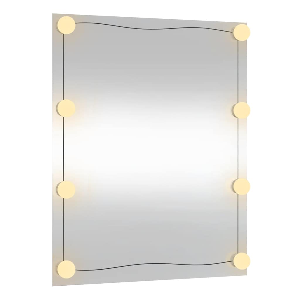 Miroir mural avec lumières LED 50x60 cm verre rectangulaire