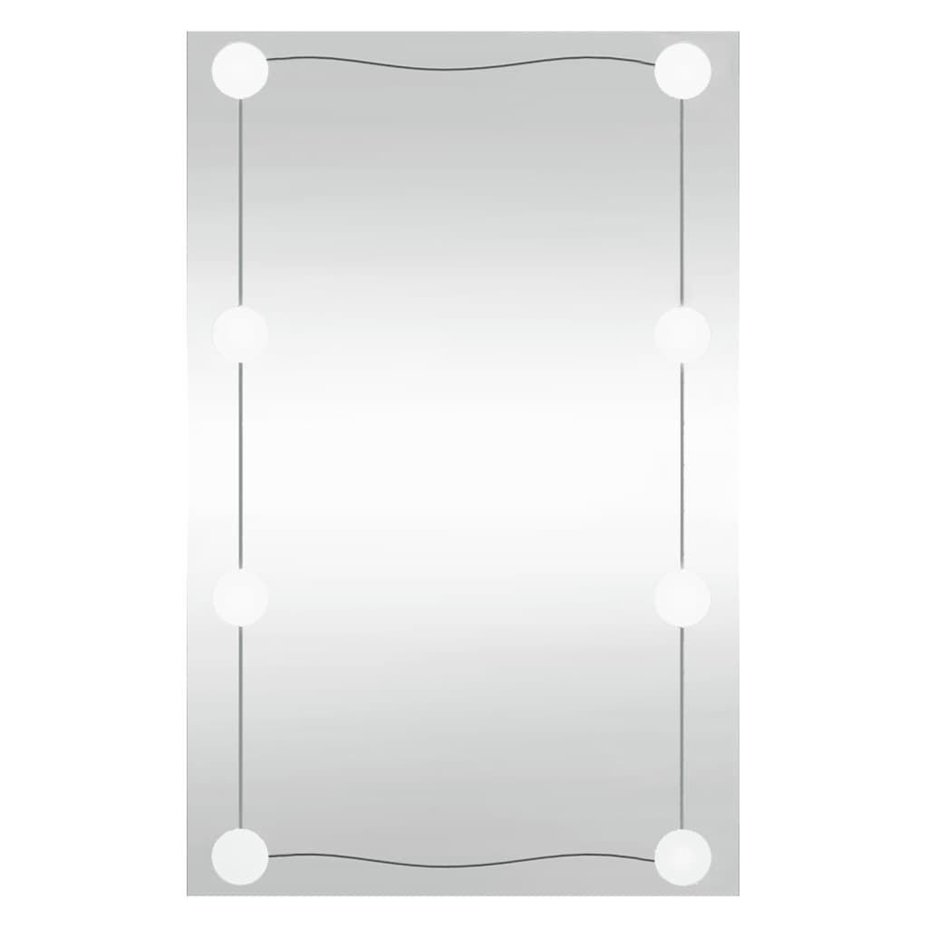 Wall mirror with LED lights 50x80 cm rectangular glass