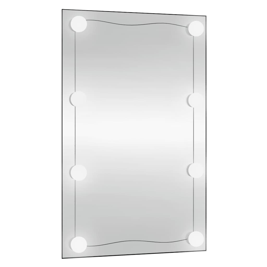 Wall mirror with LED lights 50x80 cm rectangular glass