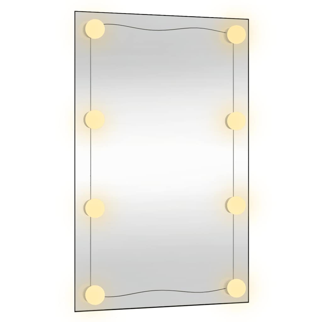 Wandspiegel mit LED-Leuchten 50x80 cm rechteckiges Glas