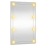 Wandspiegel mit LED-Leuchten 50x80 cm rechteckiges Glas