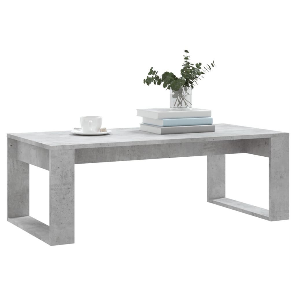 Betongrauer Couchtisch 102x50x35 cm, Holzwerkstoff