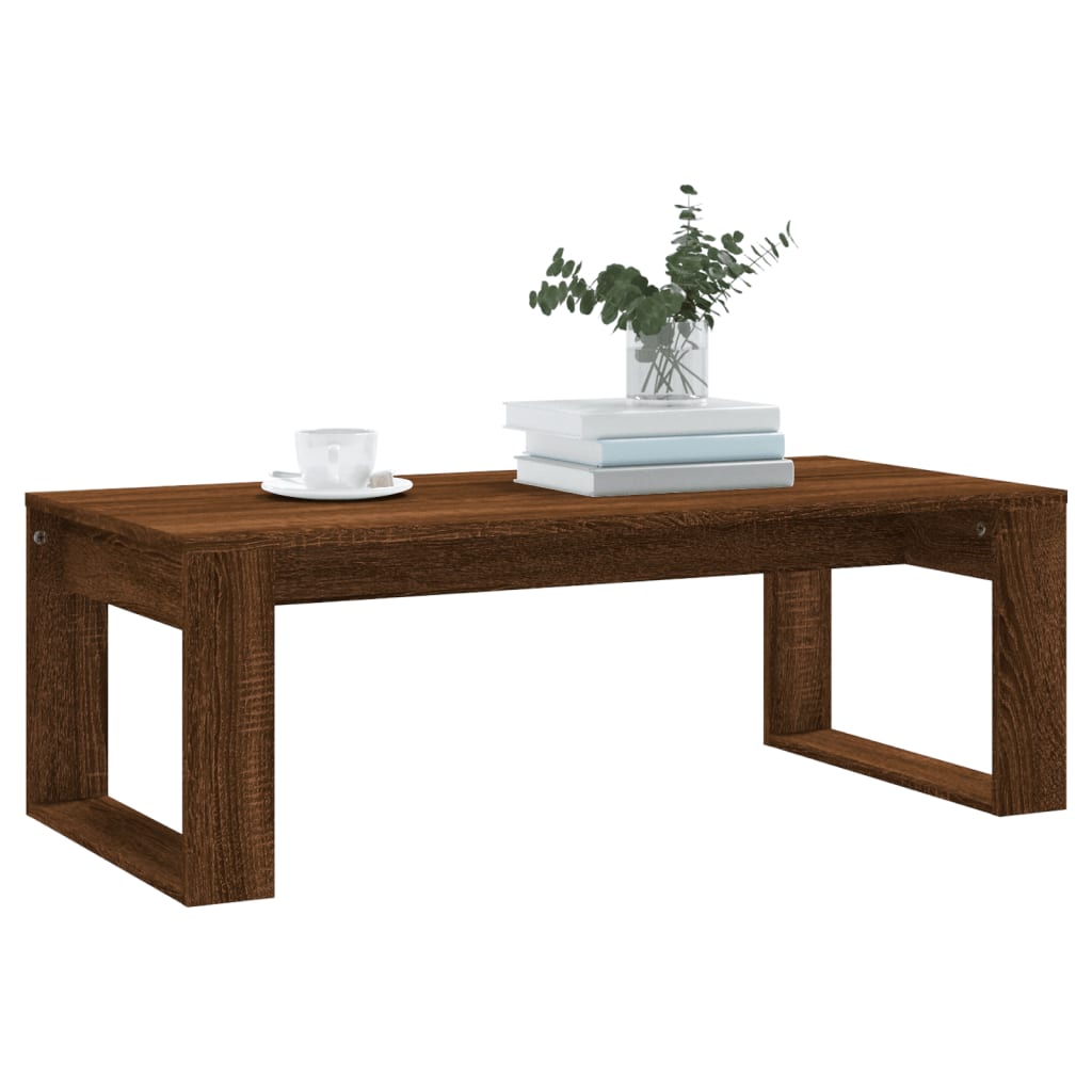 Table basse chêne marron 102x50x35 cm bois d'ingénierie