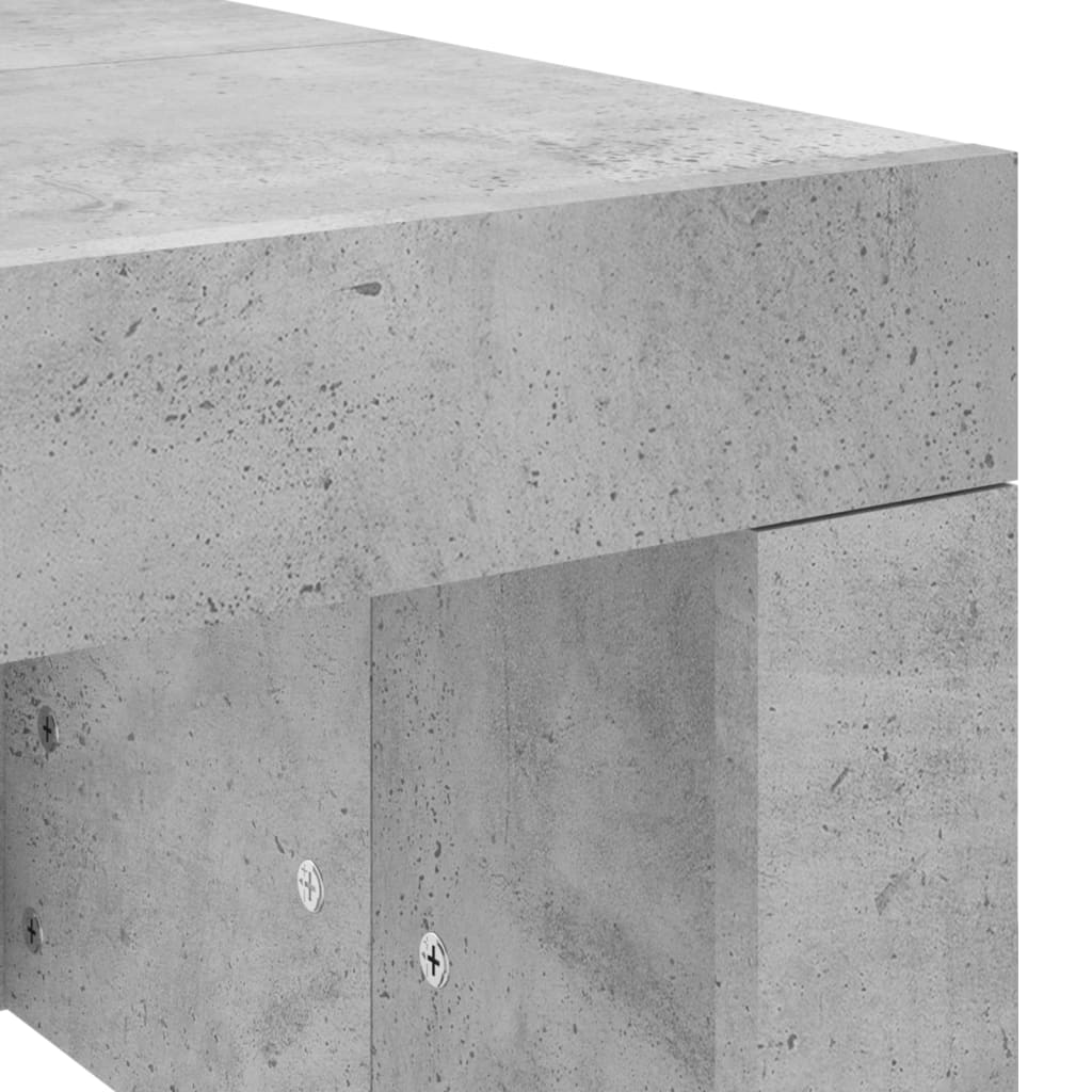 Betongrauer Couchtisch 102x50x36 cm, Holzwerkstoff