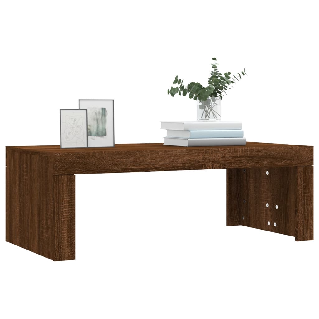 Couchtisch aus brauner Eiche, 102 x 50 x 36 cm, Holzwerkstoff