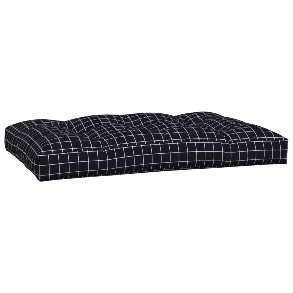 Coussins de palette lot de 7 noir motif de carreaux tissu